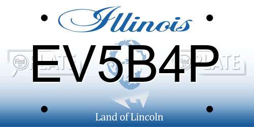 EV5B4P Illinois License Plate