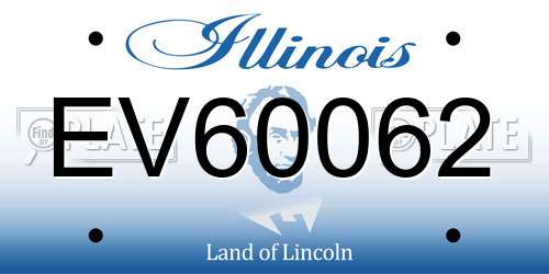 EV60062 Illinois License Plate