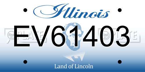 EV61403 Illinois License Plate