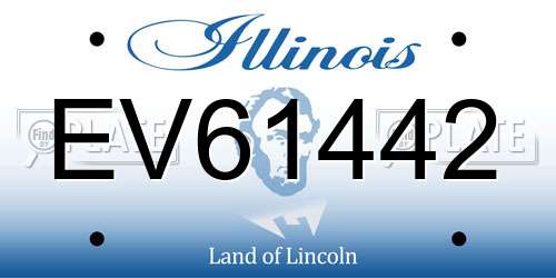 EV61442 Illinois License Plate