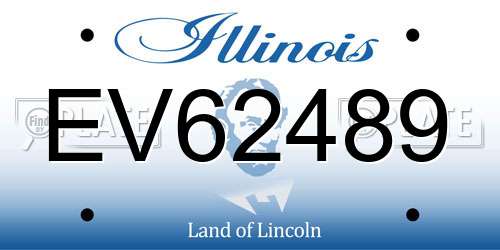 EV62489 Illinois License Plate