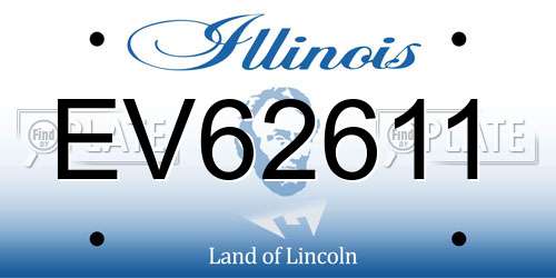 EV62611 Illinois License Plate