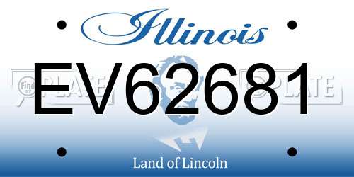 EV62681 Illinois License Plate