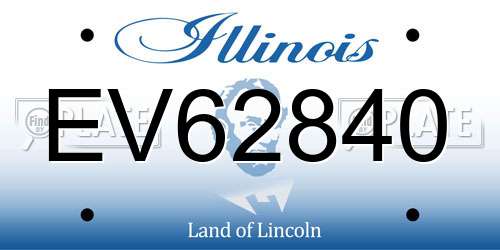 EV62840 Illinois License Plate
