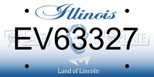 EV63327 Illinois License Plate