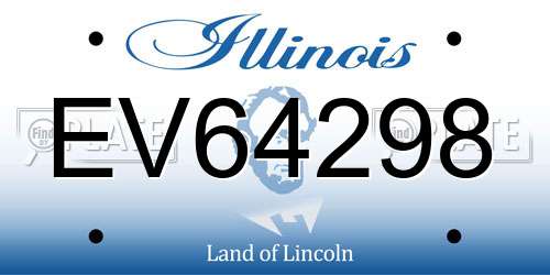 EV64298 Illinois License Plate