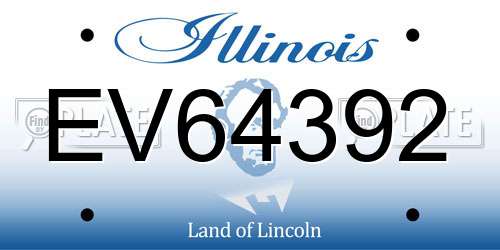 EV64392 Illinois License Plate