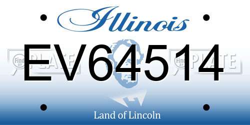 EV64514 Illinois License Plate
