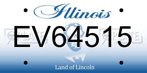EV64515 Illinois License Plate
