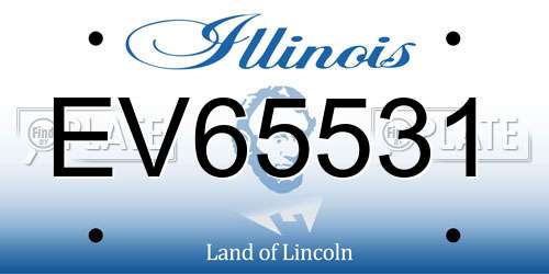 EV65531 Illinois License Plate