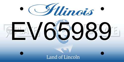 EV65989 Illinois License Plate