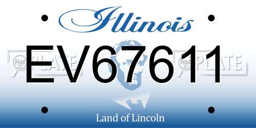 EV67611 Illinois License Plate