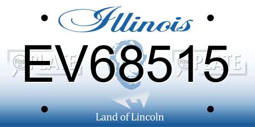 EV68515 Illinois License Plate