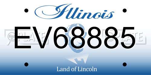 EV68885 Illinois License Plate
