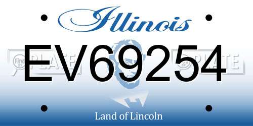 EV69254 Illinois License Plate