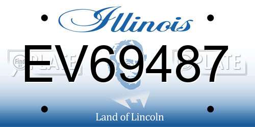 EV69487 Illinois License Plate