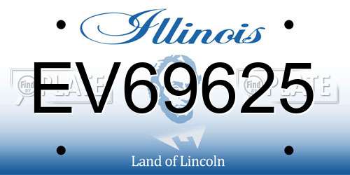EV69625 Illinois License Plate
