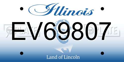EV69807 Illinois License Plate