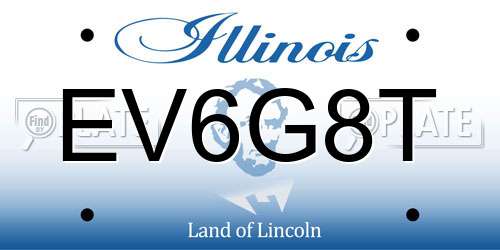 EV6G8T Illinois License Plate
