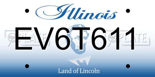 EV6T611 Illinois License Plate