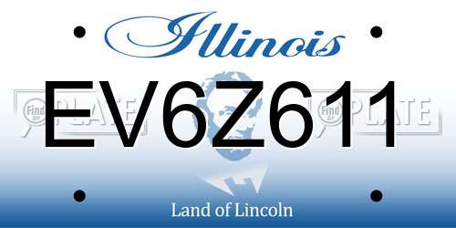 EV6Z611 Illinois License Plate