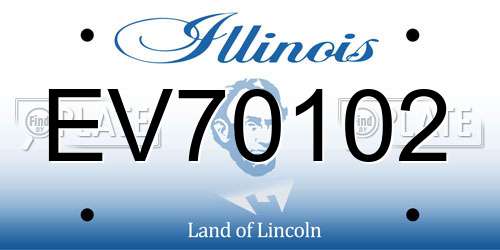 EV70102 Illinois License Plate