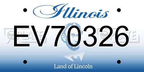 EV70326 Illinois License Plate