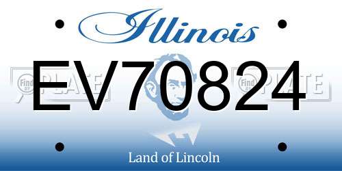EV70824 Illinois License Plate