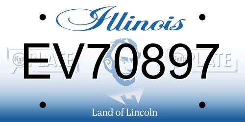EV70897 Illinois License Plate