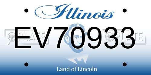 EV70933 Illinois License Plate