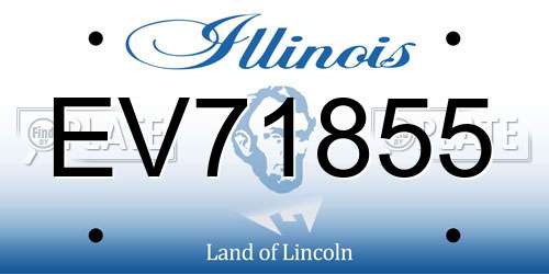EV71855 Illinois License Plate
