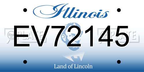 EV72145 Illinois License Plate