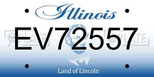 EV72557 Illinois License Plate