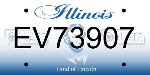 EV73907 Illinois License Plate