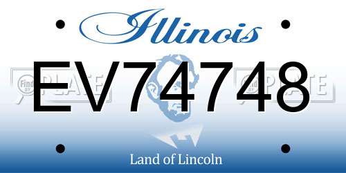 EV74748 Illinois License Plate