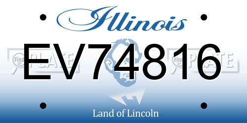 EV74816 Illinois License Plate