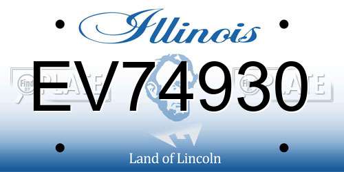 EV74930 Illinois License Plate