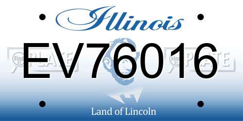 EV76016 Illinois License Plate