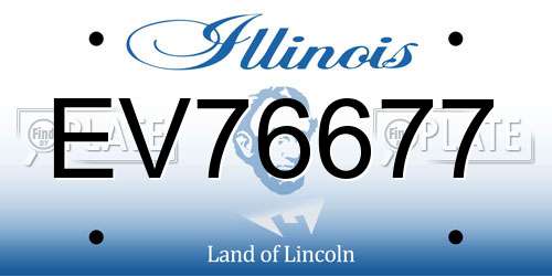 EV76677 Illinois License Plate