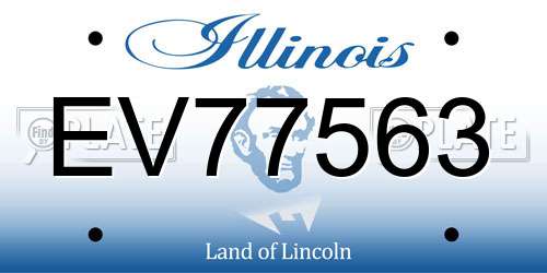 EV77563 Illinois License Plate