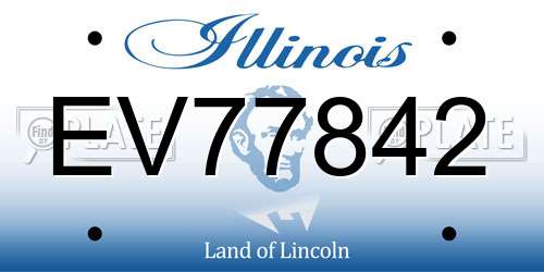 EV77842 Illinois License Plate