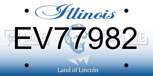 EV77982 Illinois License Plate