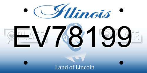 EV78199 Illinois License Plate