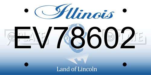 EV78602 Illinois License Plate