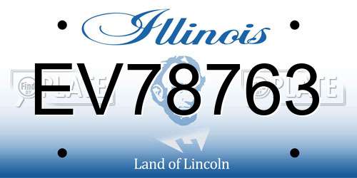 EV78763 Illinois License Plate