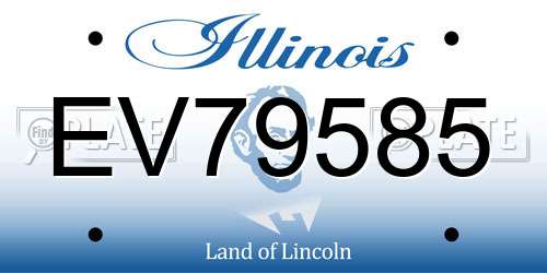 EV79585 Illinois License Plate