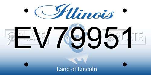 EV79951 Illinois License Plate