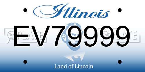 EV79999 Illinois License Plate