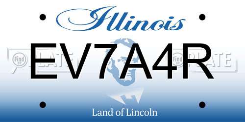 EV7A4R Illinois License Plate