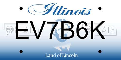 EV7B6K Illinois License Plate